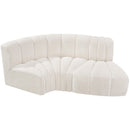 Meridian Arc Cream Boucle Fabric 3 pc Modular Sectional IMAGE 4