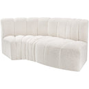  Manufacturer Color_Cream -- Arc 70" Cream Boucle Fabric Upholstered 3 pc Modular Sectional IMAGE 5
