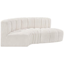  Manufacturer Color_Cream -- Arc 70" Cream Boucle Fabric Upholstered 3 pc Modular Sectional IMAGE 6
