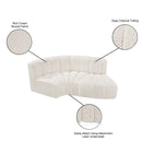  Manufacturer Color_Cream -- Arc 70" Cream Boucle Fabric Upholstered 3 pc Modular Sectional IMAGE 8