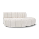 Meridian Arc Cream Boucle Fabric 3 pc Modular Sectional IMAGE 1