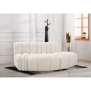 Meridian Arc Cream Boucle Fabric 3 pc Modular Sectional IMAGE 2