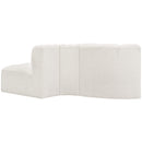 Meridian Arc Cream Boucle Fabric 3 pc Modular Sectional IMAGE 3