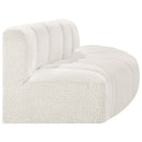 Manufacturer Color_Cream -- Arc 77" Cream Boucle Fabric Upholstered 3 pc Modular Sectional IMAGE 5