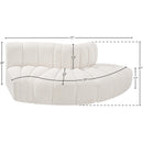  Manufacturer Color_Cream -- Arc 77" Cream Boucle Fabric Upholstered 3 pc Modular Sectional IMAGE 6