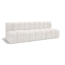  Manufacturer Color_Cream -- Arc 89.5" Cream Boucle Fabric Upholstered 3 pc Modular Sectional IMAGE 1