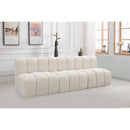  Manufacturer Color_Cream -- Arc 89.5" Cream Boucle Fabric Upholstered 3 pc Modular Sectional IMAGE 2