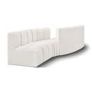 Meridian Arc Cream Boucle Fabric 4 pc Modular Sectional IMAGE 1