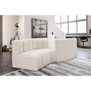 Meridian Arc Cream Boucle Fabric 4 pc Modular Sectional IMAGE 2