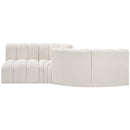  Manufacturer Color_Cream -- Arc 108" Cream Boucle Fabric Upholstered 4 pc Modular Sectional IMAGE 3