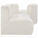 Meridian Arc Cream Boucle Fabric 4 pc Modular Sectional IMAGE 5