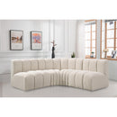  Manufacturer Color_Cream -- Arc 103" Cream Boucle Fabric Upholstered 4 pc Modular Sectional IMAGE 2