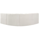 Meridian Arc Cream Boucle Fabric 4 pc Modular Sectional IMAGE 3