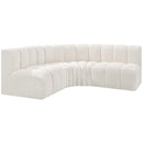  Manufacturer Color_Cream -- Arc 103" Cream Boucle Fabric Upholstered 4 pc Modular Sectional IMAGE 4