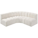  Manufacturer Color_Cream -- Arc 103" Cream Boucle Fabric Upholstered 4 pc Modular Sectional IMAGE 5
