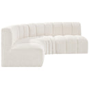  Manufacturer Color_Cream -- Arc 103" Cream Boucle Fabric Upholstered 4 pc Modular Sectional IMAGE 6