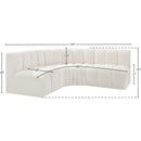  Manufacturer Color_Cream -- Arc 103" Cream Boucle Fabric Upholstered 4 pc Modular Sectional IMAGE 8