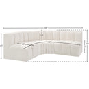 Meridian Arc Cream Boucle Fabric 4 pc Modular Sectional IMAGE 8
