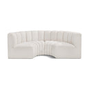  Manufacturer Color_Cream -- Arc 88" Cream Boucle Fabric Upholstered 4 pc Modular Sectional IMAGE 1