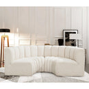  Manufacturer Color_Cream -- Arc 88" Cream Boucle Fabric Upholstered 4 pc Modular Sectional IMAGE 2