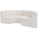  Manufacturer Color_Cream -- Arc 88" Cream Boucle Fabric Upholstered 4 pc Modular Sectional IMAGE 4