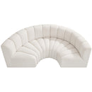  Manufacturer Color_Cream -- Arc 88" Cream Boucle Fabric Upholstered 4 pc Modular Sectional IMAGE 5