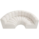 Meridian Arc Cream Boucle Fabric 4 pc Modular Sectional IMAGE 5