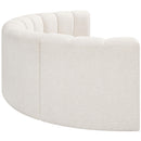 Meridian Arc Cream Boucle Fabric 4 pc Modular Sectional IMAGE 6
