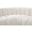 Meridian Arc Cream Boucle Fabric 4 pc Modular Sectional IMAGE 7