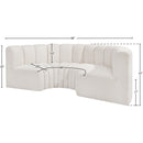  Manufacturer Color_Cream -- Arc 88" Cream Boucle Fabric Upholstered 4 pc Modular Sectional IMAGE 8