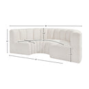  Manufacturer Color_Cream -- Arc 88" Cream Boucle Fabric Upholstered 4 pc Modular Sectional IMAGE 9