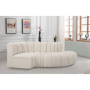  Manufacturer Color_Cream -- Arc 104" Cream Boucle Fabric Upholstered 4 pc Modular Sectional IMAGE 2