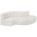  Manufacturer Color_Cream -- Arc 104" Cream Boucle Fabric Upholstered 4 pc Modular Sectional IMAGE 5