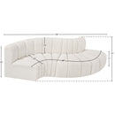  Manufacturer Color_Cream -- Arc 104" Cream Boucle Fabric Upholstered 4 pc Modular Sectional IMAGE 6