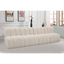  Manufacturer Color_Cream -- Arc 119" Cream Boucle Fabric Upholstered 4 pc Modular Sectional IMAGE 2