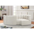  Manufacturer Color_Cream -- Arc 102" Cream Boucle Fabric Upholstered 4 pc Modular Sectional IMAGE 2