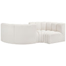 Meridian Arc Cream Boucle Fabric 4 pc Modular Sectional IMAGE 3