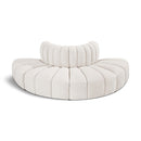  Manufacturer Color_Cream -- Arc 90" Cream Boucle Fabric Upholstered 4 pc Modular Sectional IMAGE 1