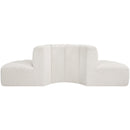  Manufacturer Color_Cream -- Arc 90" Cream Boucle Fabric Upholstered 4 pc Modular Sectional IMAGE 3