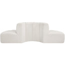 Meridian Arc Cream Boucle Fabric 4 pc Modular Sectional IMAGE 3