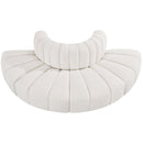 Meridian Arc Cream Boucle Fabric 4 pc Modular Sectional IMAGE 4