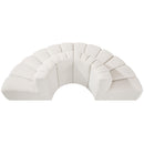  Manufacturer Color_Cream -- Arc 90" Cream Boucle Fabric Upholstered 4 pc Modular Sectional IMAGE 5