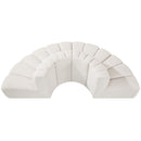 Meridian Arc Cream Boucle Fabric 4 pc Modular Sectional IMAGE 5