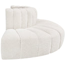 Meridian Arc Cream Boucle Fabric 4 pc Modular Sectional IMAGE 6