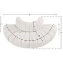  Manufacturer Color_Cream -- Arc 90" Cream Boucle Fabric Upholstered 4 pc Modular Sectional IMAGE 7