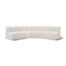  Manufacturer Color_Cream -- Arc 133" Cream Boucle Fabric Upholstered 5 pc Modular Sectional IMAGE 1