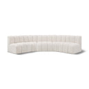 Meridian Arc Cream Boucle Fabric 5 pc Modular Sectional IMAGE 1