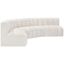  Manufacturer Color_Cream -- Arc 133" Cream Boucle Fabric Upholstered 5 pc Modular Sectional IMAGE 5