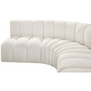  Manufacturer Color_Cream -- Arc 133" Cream Boucle Fabric Upholstered 5 pc Modular Sectional IMAGE 7