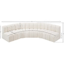  Manufacturer Color_Cream -- Arc 133" Cream Boucle Fabric Upholstered 5 pc Modular Sectional IMAGE 8